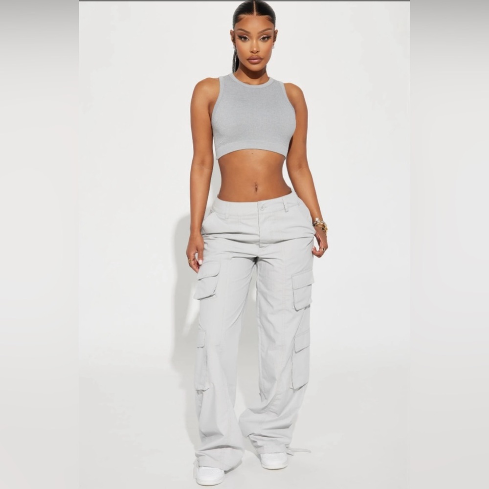 Flap With It Cargo Pants - Grey - Petite